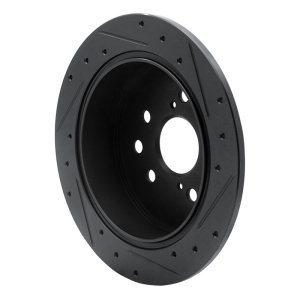Lexus IS250 Brake Rotor (1) - Rear Left - R1 Concepts - Drilled & Slotted - Black - `06-`15